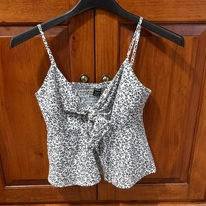 SHEIN Monochrome Floral Tank Top